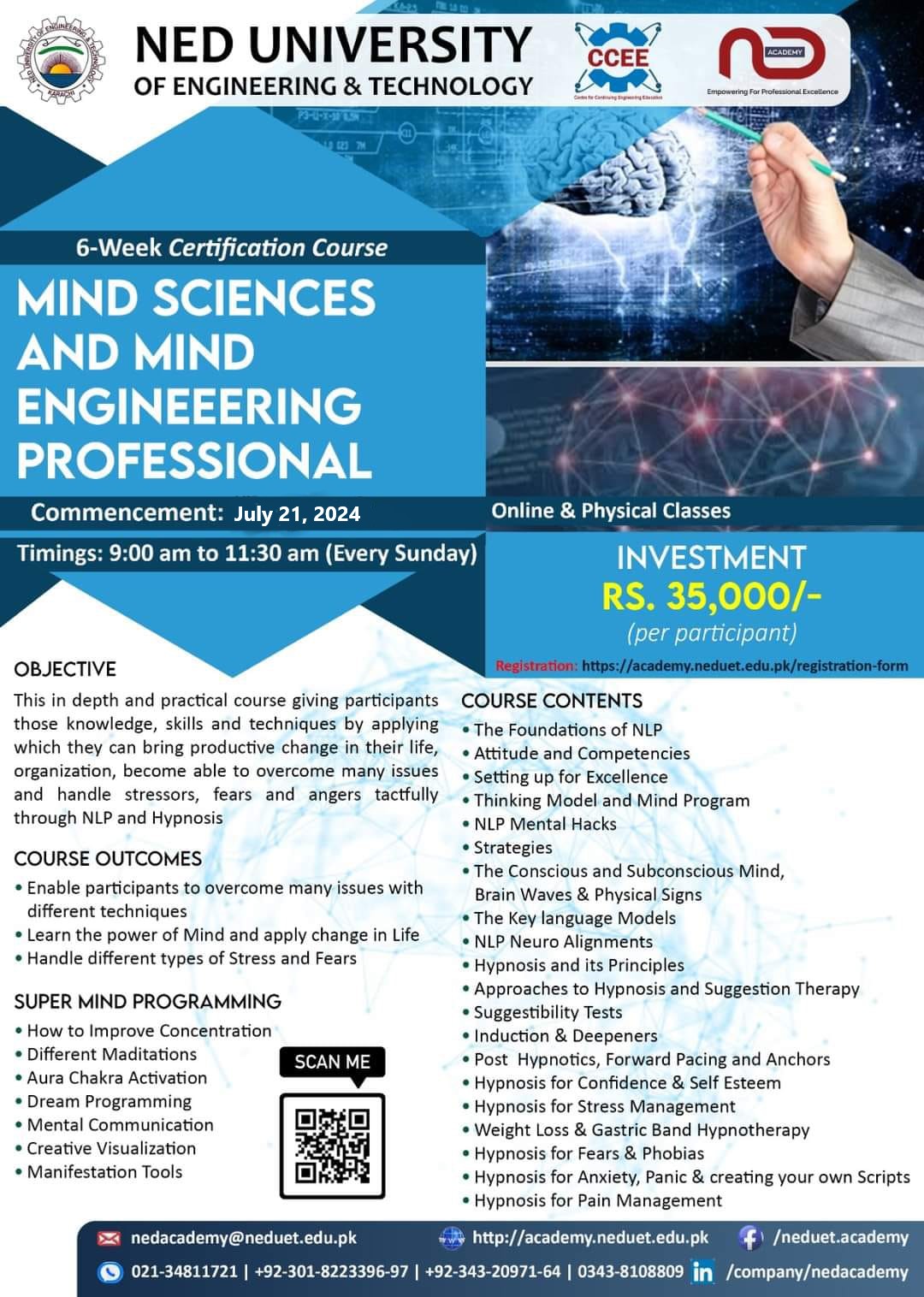 Mind Sciences and Mind Engineering Professional | NED Academy - CCEE | CMPP