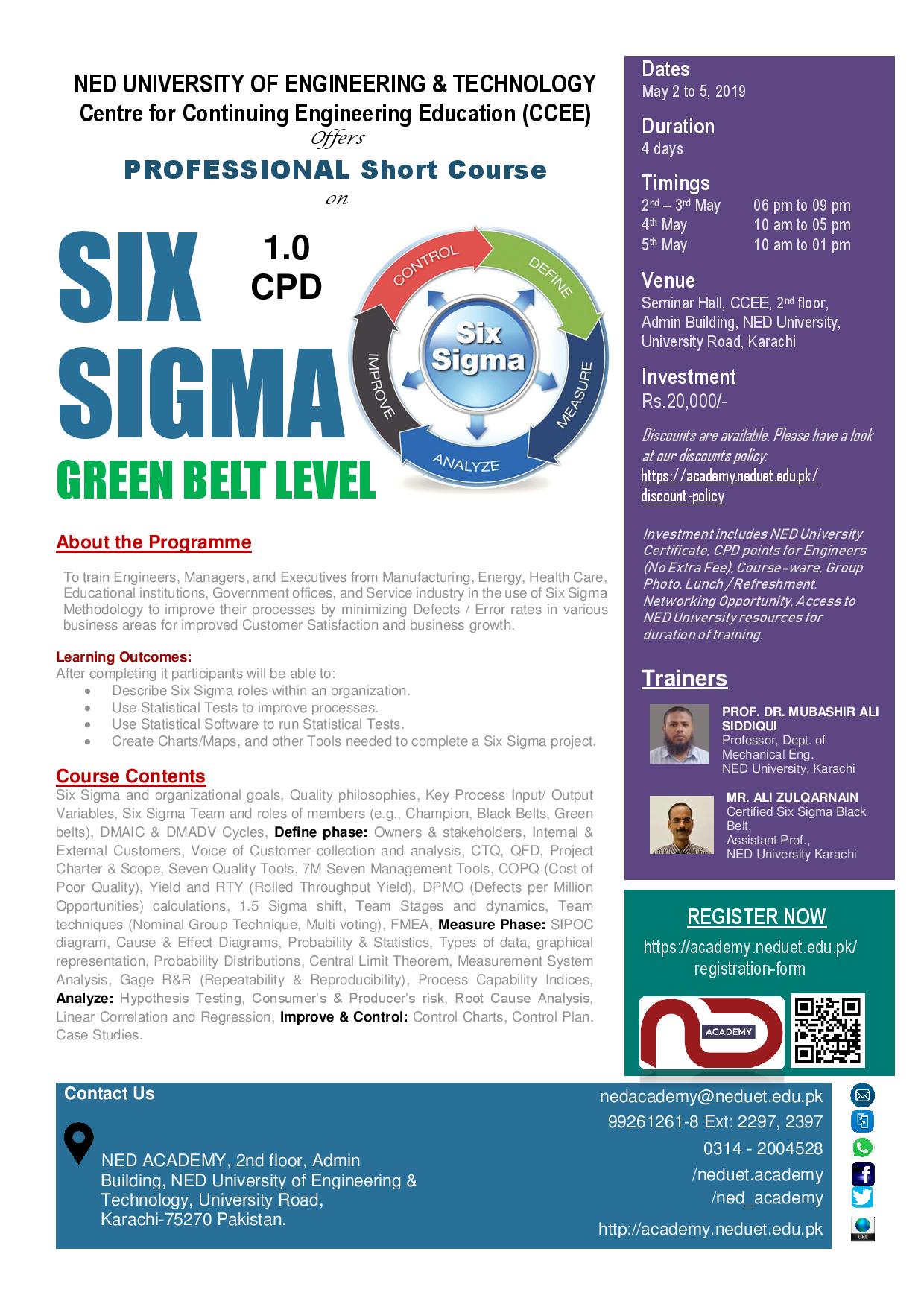 Six-Sigma (Green Belt Level)