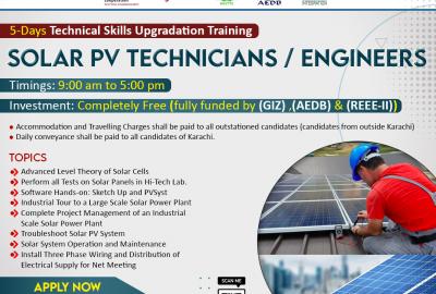  "Technical Skills Up-gradation Training” on Solar P V Technicians / Engineers 